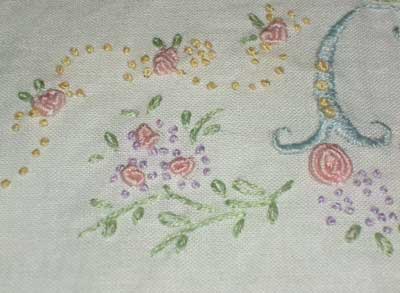 Hand Embroidered Baby Pillow Case, Children's Embroidery Classes, Summer, 2008