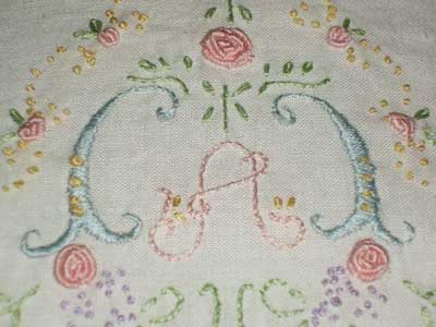 Hand Embroidered Baby Pillow Case, Children's Embroidery Classes, Summer, 2008