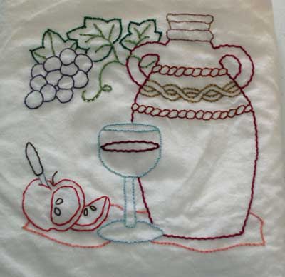 Embroidered Kitchen Towel from Summer Children's Embroidery, 2008