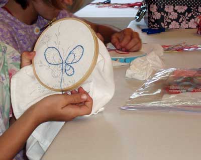 Hand Embroidered Butterfly Towel from the Littlest Kids' Class
