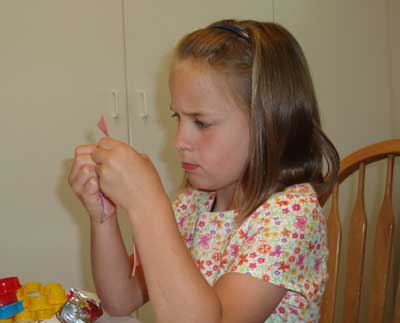 Hand embroidered wool felt bookmark for kids' embroidery project