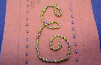 Hand embroidered wool felt bookmark for kids' embroidery project