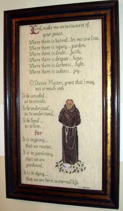 St. Francis Prayer in Counted Cross Stitch