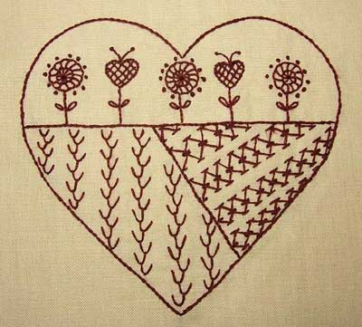 Reader's Embroidery: Jeannine's sampler hearts