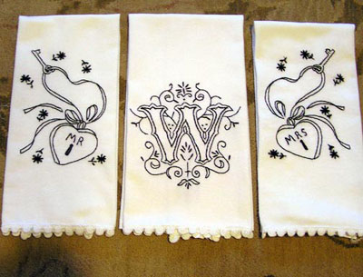 Monogrammed Towels Hand Embroidered by Queenie