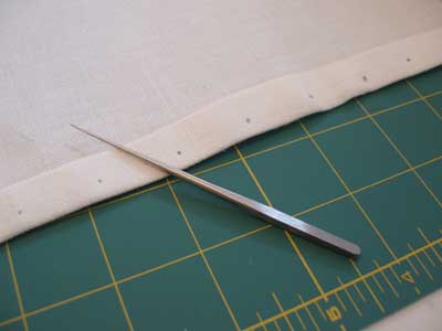 Dressing a Slate Frame in Preparation for a Big Embroidery Project