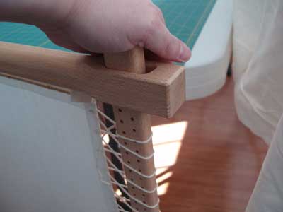 Dressing a Slate Frame in Preparation for a Big Embroidery Project