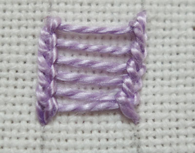 Ladder stitch used in hand embroidery