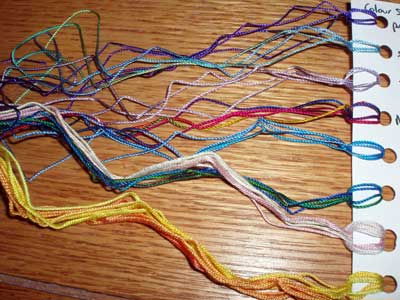Embroidery Thread Samples: Colourstreams, Cascade House, EdMar