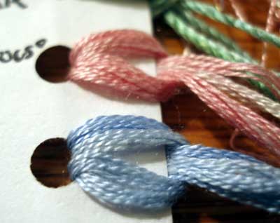 Embroidery Thread Samples: Colourstreams, Cascade House, EdMar