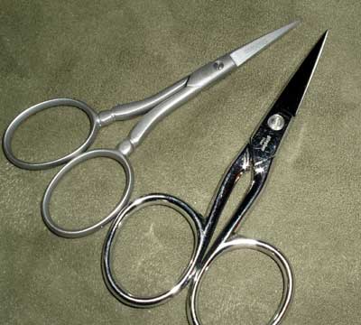 Scissor Sharpener 2 pairs Quality Embroidery Scissors Straight & Curved Blades 