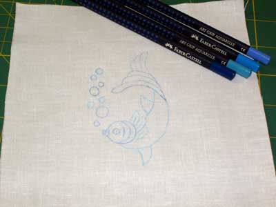 Using Watercolor Pencils to Transfer Embroidery Designs