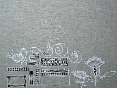 Whitework Embroidery Sampler: Placing a Monogram and Transferring the Design