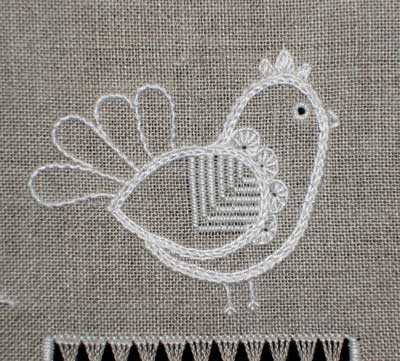 Whitework Embroidery Techniques Sampler, progress so far