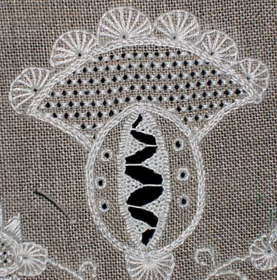 Whitework Embroidery Techniques Sampler, progress so far