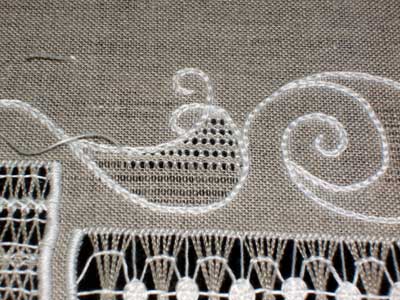 Whitework Embroidery Sampler progress