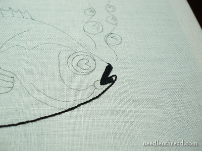 Blackwork Embroidery Project: Fish