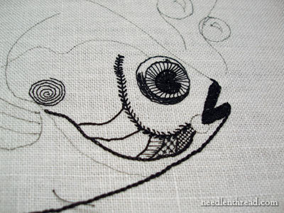 Blackwork Embroidery: A Modern Take on a Fish