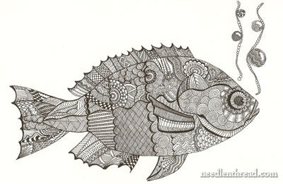 Blackwork Embroidery: A Modern Take on a Fish