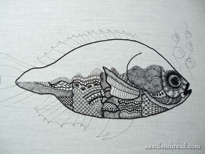 Blackwork Embroidery: A Fish