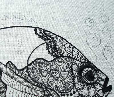 Blackwork Embroidery: A Fish