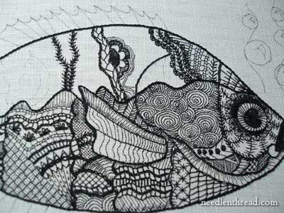 Blackwork Embroidery: A Fish