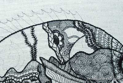 Blackwork Embroidery: A Fish