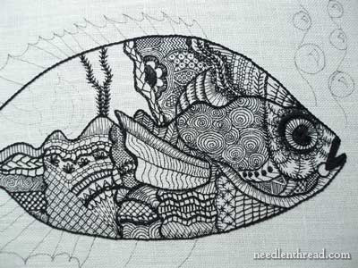 Blackwork Embroidery: A Fish