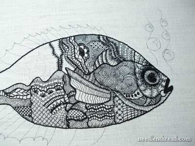 Blackwork Embroidery: A Fish