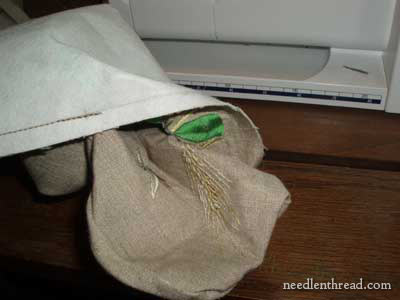 Hand Embroidery on the Outside Pocket of a Tote Bag - Embroidered Garden