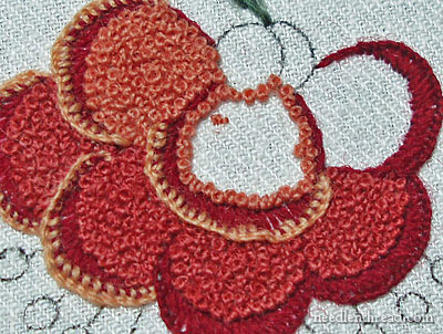 Crewel Embroidery: Flowers in French knots