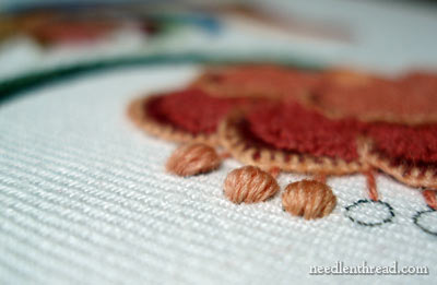 Renaissance Dyeing Wool used on crewel embroidery project