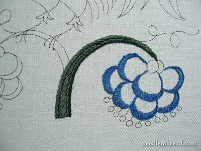 Crewel Embroidery with D'Aubusson wool thread