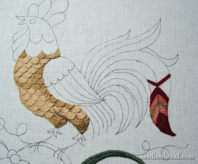 Crewel Embroidery: Rooster Project