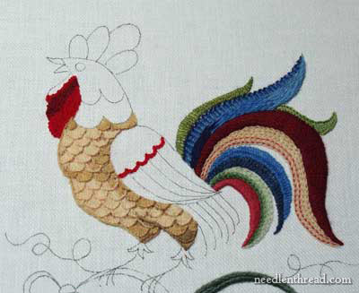 Crewel Embroidery Rooster