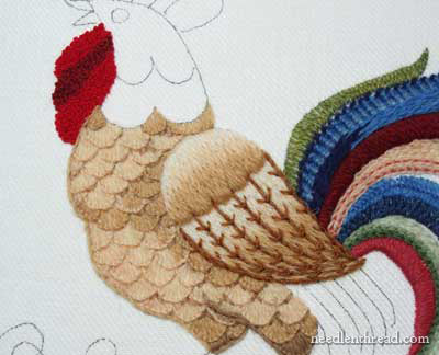 Crewel Embroidery Rooster