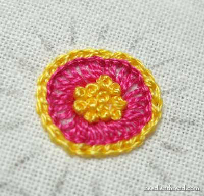 Hand Embroidered Towel with Spring Flowers