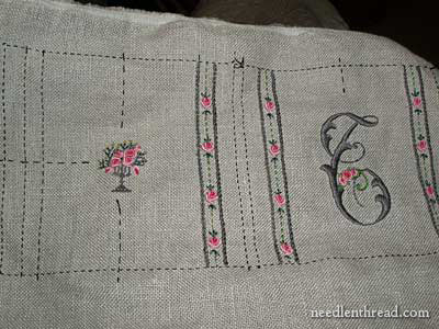 Hand Embroidered Needlebook with bullion roses