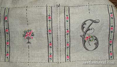 Hand Embroidered Needlebook with bullion roses