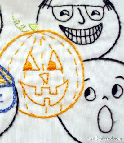 Hand Embroidered Jack-o-Lantern