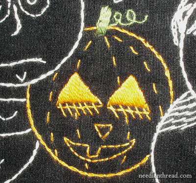 Hand Embroidered Jack-o-Lantern