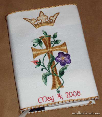 Embroidered Book Cover for First Communion