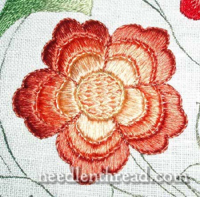 Japanese Silk Embroidered Flower