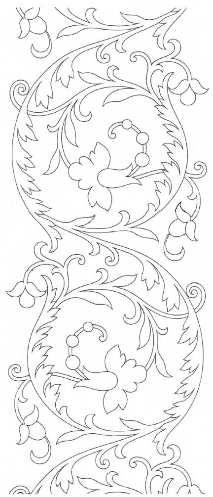 Free Hand Embroidery Pattern: Scroll Design –