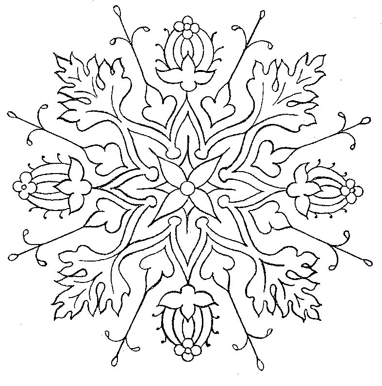 Free Hand Embroidery Pattern: Flower Medallion