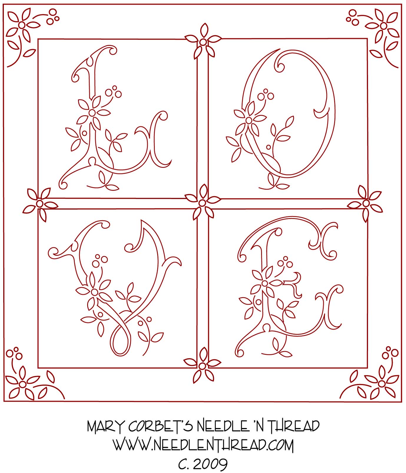 a more complex hand embroidery pattern psuedo original