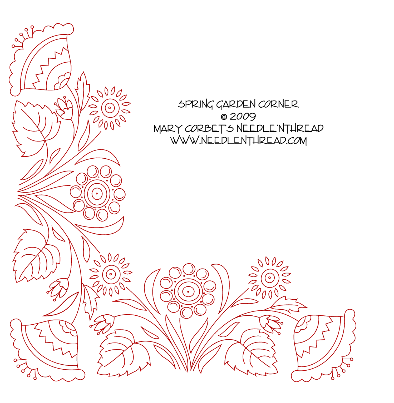 Free Hand Embroidery Design: Spring Garden Corner – NeedlenThread.com