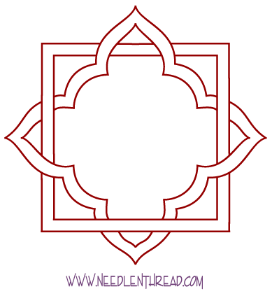 Pattern for Hand Embroidery: Medallion Frame