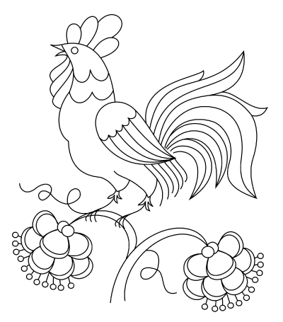 The Crewel Rooster: a design for crewel work and thread comparisons