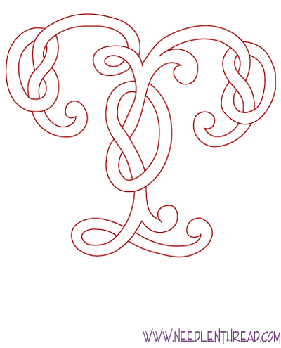 Monogram for Hand Embroidery: Celtic T